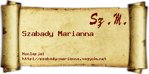 Szabady Marianna névjegykártya